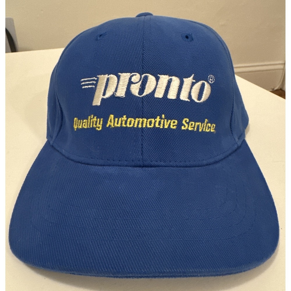 Vintage Mens Racing Automotive Hat Adjustable Strap Blue